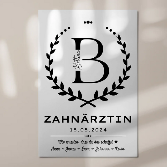 Ausbildungsabschluss Geschenk Zahnärztin Fotoboard Magnet Poster