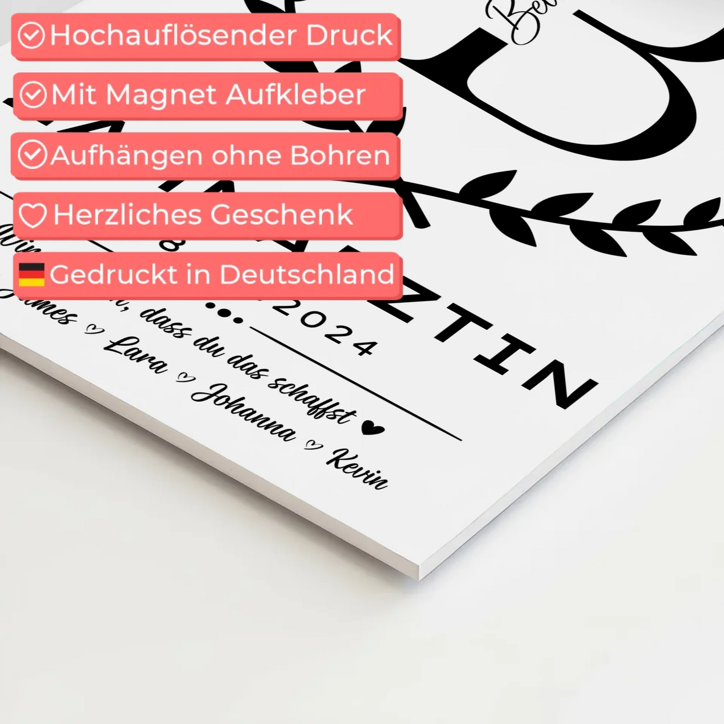 Ausbildungsabschluss Geschenk Zahnärztin Fotoboard Magnet Poster