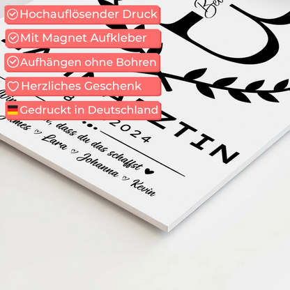 Ausbildungsabschluss Geschenk Zahnärztin Fotoboard Magnet Poster