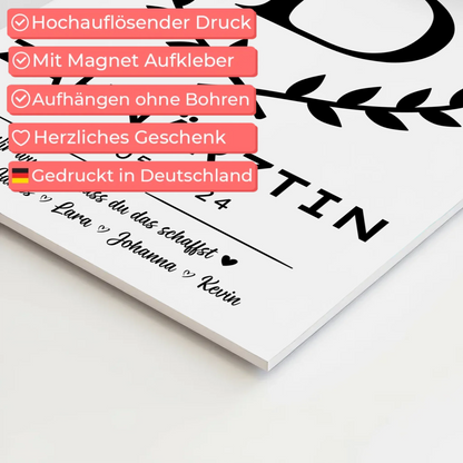 Ausbildungsabschluss Geschenk Zahnärztin Fotoboard Magnet Poster