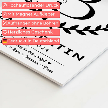 Ausbildungsabschluss Geschenk Zahnärztin Fotoboard Magnet Poster