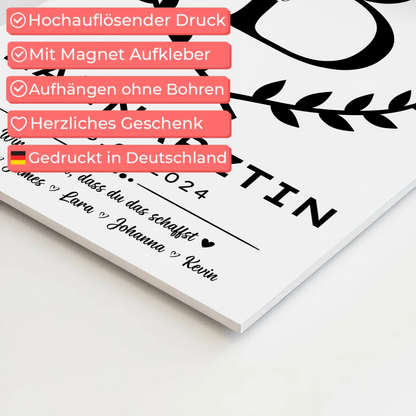 Ausbildungsabschluss Geschenk Zahnärztin Fotoboard Magnet Poster