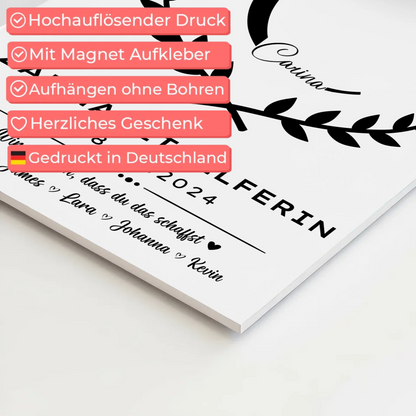 Geschenk Zum Abschluss Ausbildung Zahnarzthelferin Fotoboard Magnetisch