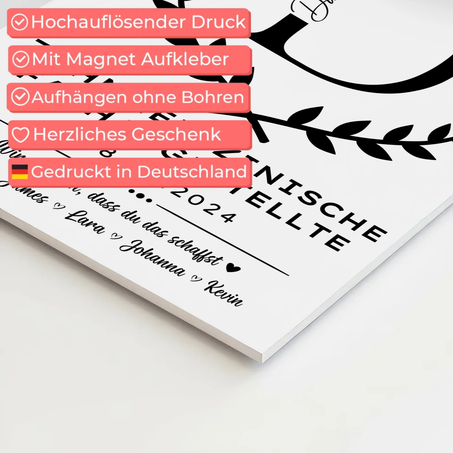 Geschenk Abschluss Ausbildung Zahnmedizinische Fachangestellte Fotoboard Magnet Poster