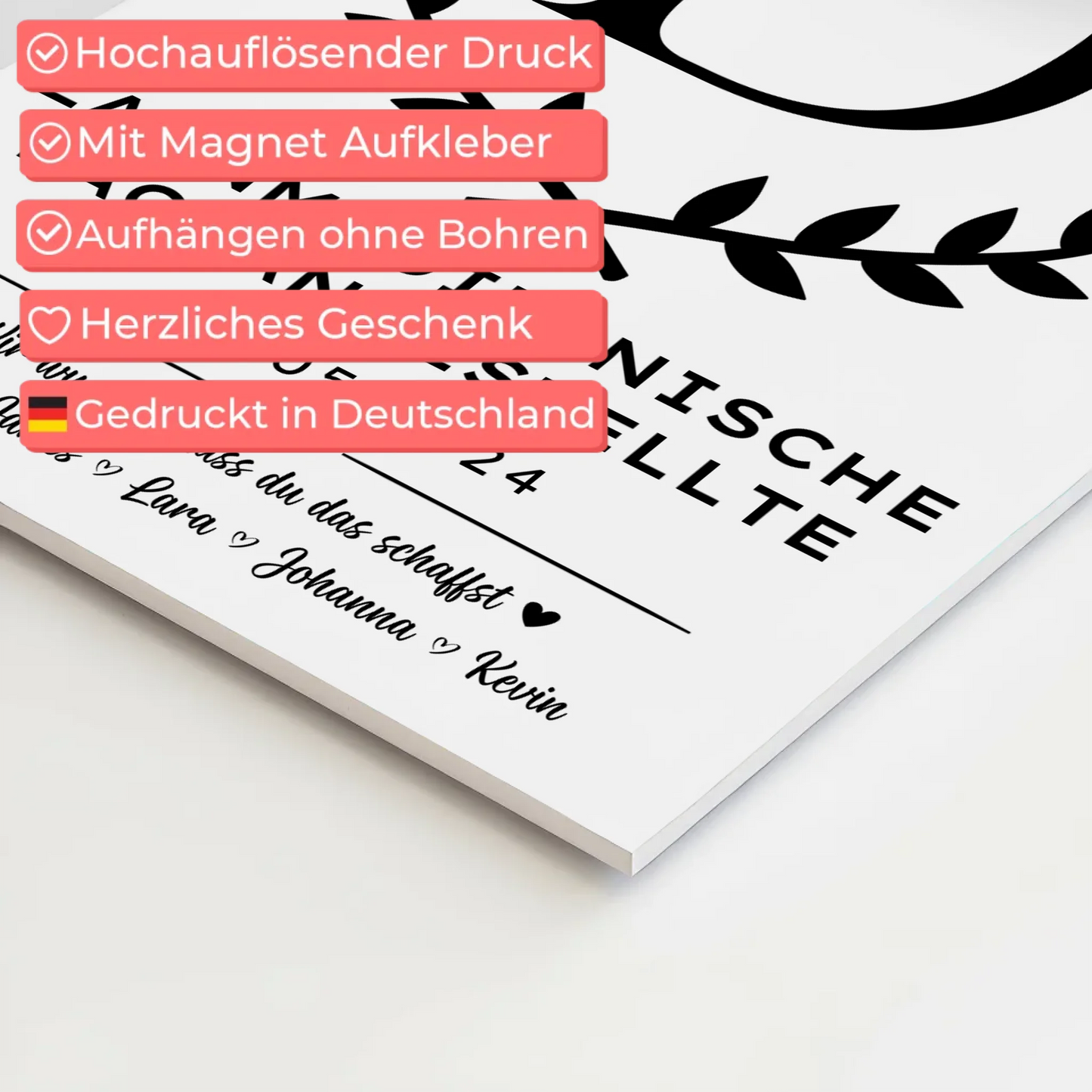 Geschenk Abschluss Ausbildung Zahnmedizinische Fachangestellte Fotoboard Magnet Poster