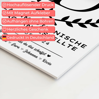 Geschenk Abschluss Ausbildung Zahnmedizinische Fachangestellte Fotoboard Magnet Poster