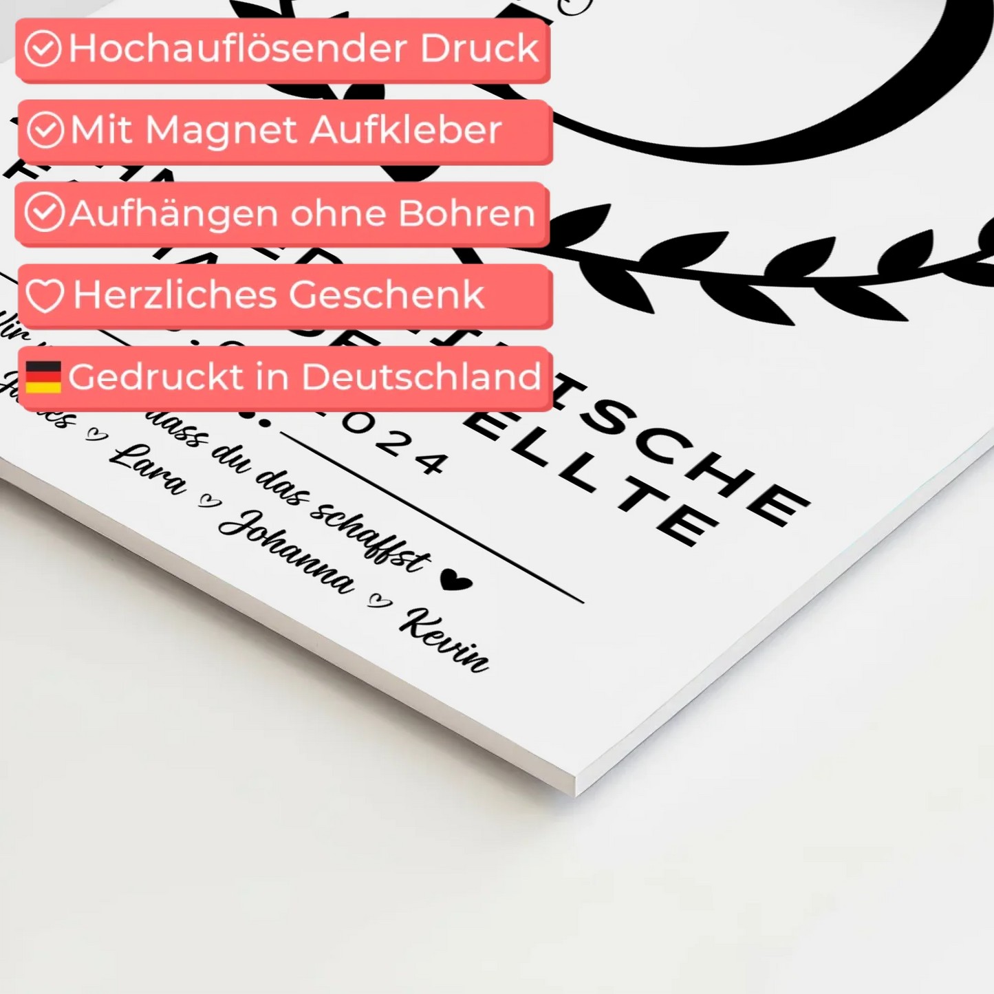 Geschenk Abschluss Ausbildung Zahnmedizinische Fachangestellte Fotoboard Magnet Poster