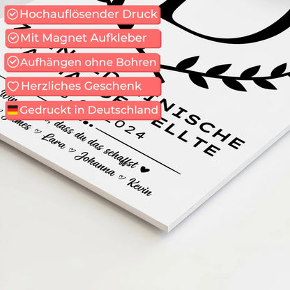 Geschenk Abschluss Ausbildung Zahnmedizinische Fachangestellte Fotoboard Magnet Poster