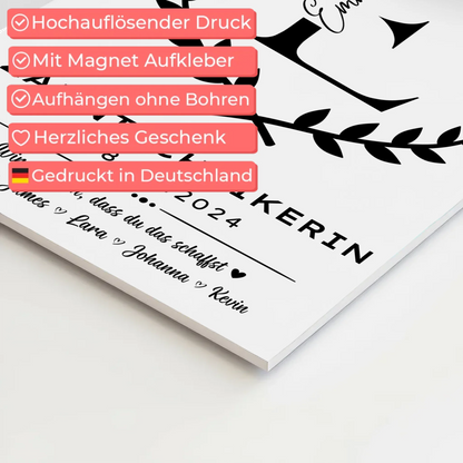 Ausbildungsabschluss Geschenk Zahntechnikerin Magnet Fotoboard