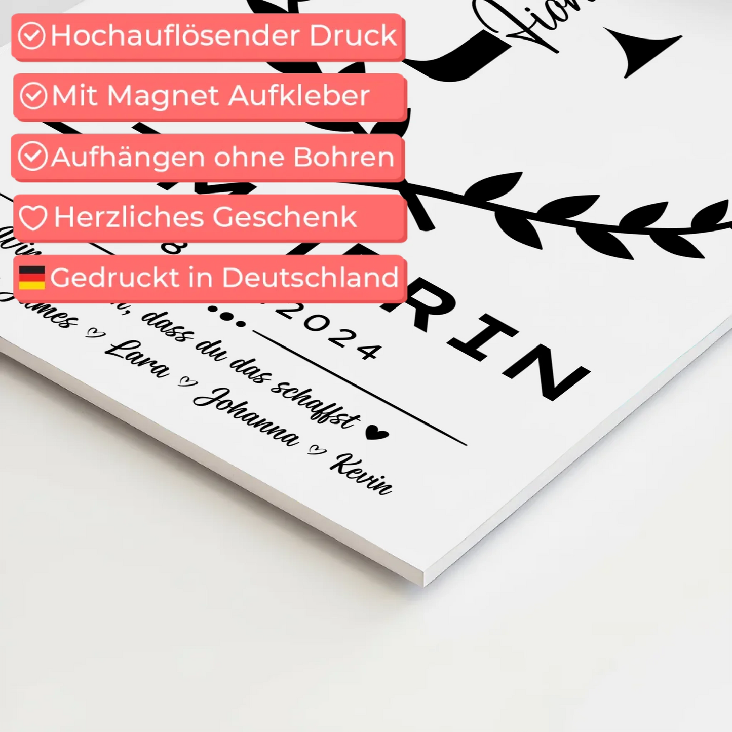 Geschenk Zum Abschluss Ausbildung Zimmerin Fotoboard Magnet Wandbild