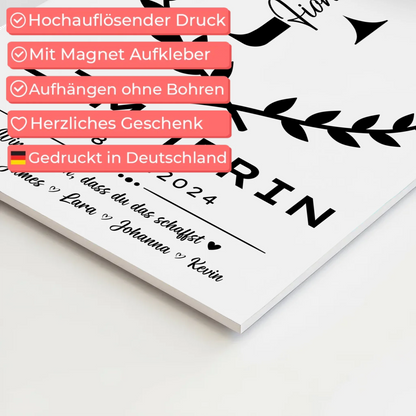 Geschenk Zum Abschluss Ausbildung Zimmerin Fotoboard Magnet Wandbild