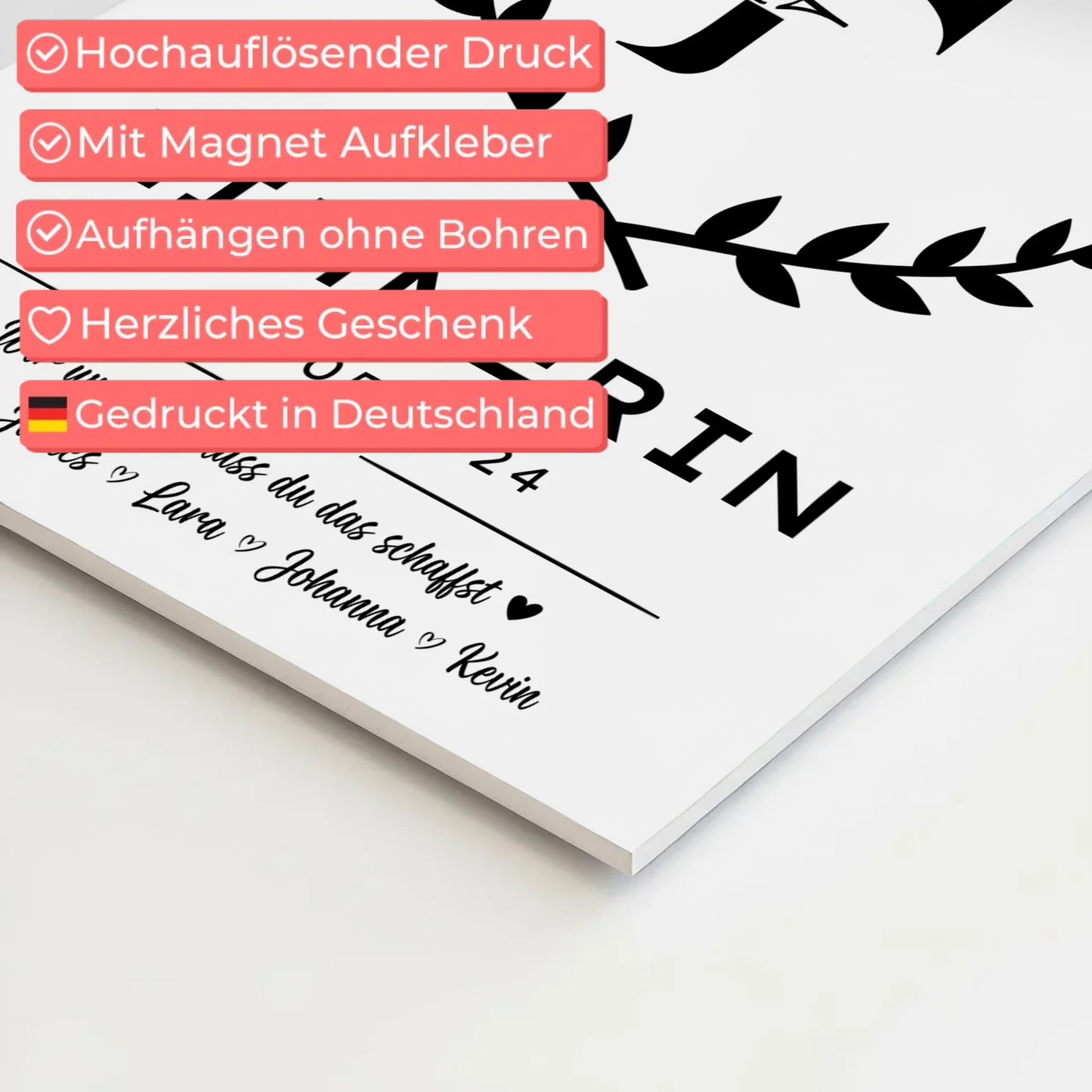 Geschenk Zum Abschluss Ausbildung Zimmerin Fotoboard Magnet Wandbild