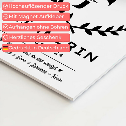 Geschenk Zum Abschluss Ausbildung Zimmerin Fotoboard Magnet Wandbild