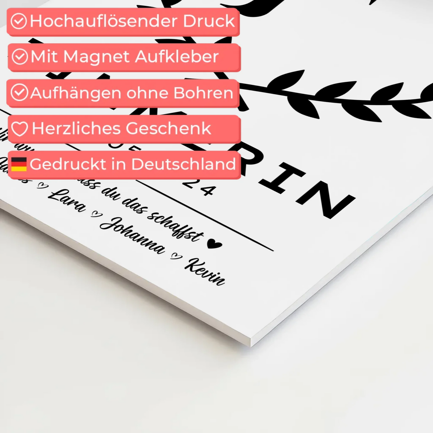 Geschenk Zum Abschluss Ausbildung Zimmerin Fotoboard Magnet Wandbild