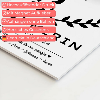 Geschenk Zum Abschluss Ausbildung Zimmerin Fotoboard Magnet Wandbild