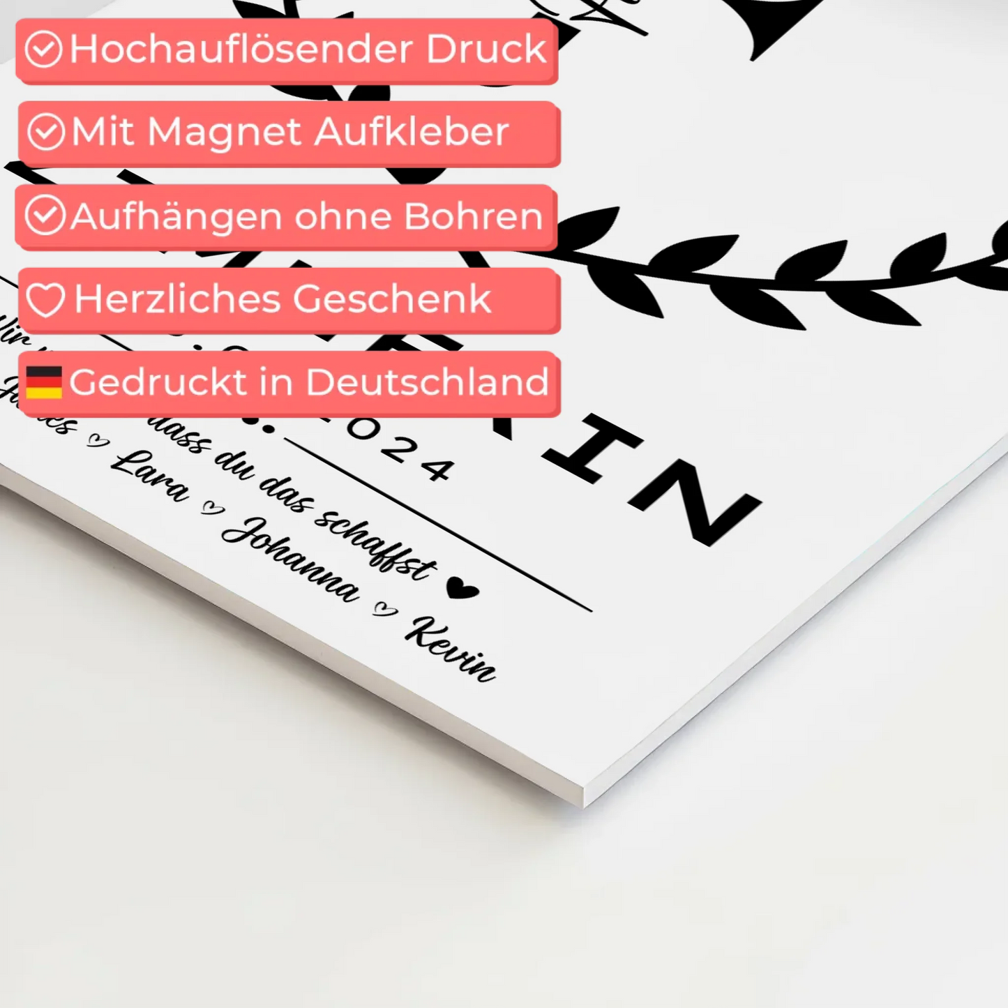 Geschenk Zum Abschluss Ausbildung Zimmerin Fotoboard Magnet Wandbild