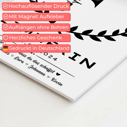 Geschenk Zum Abschluss Ausbildung Zimmerin Fotoboard Magnet Wandbild