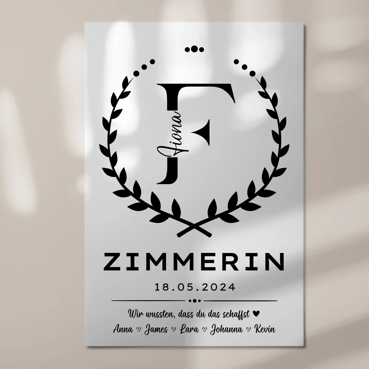 Geschenk Zum Abschluss Ausbildung Zimmerin Fotoboard Magnet Wandbild