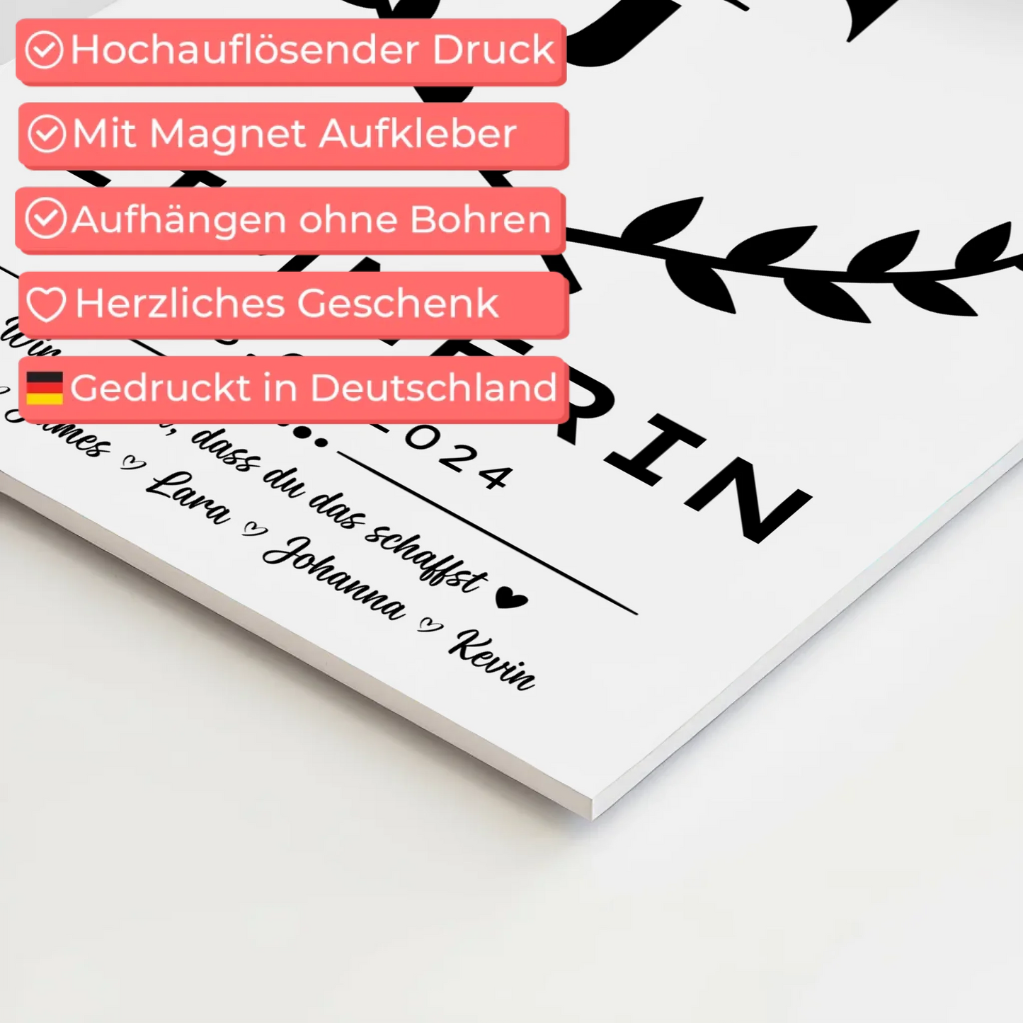 Geschenk Zum Abschluss Ausbildung Zimmerin Fotoboard Magnet Wandbild