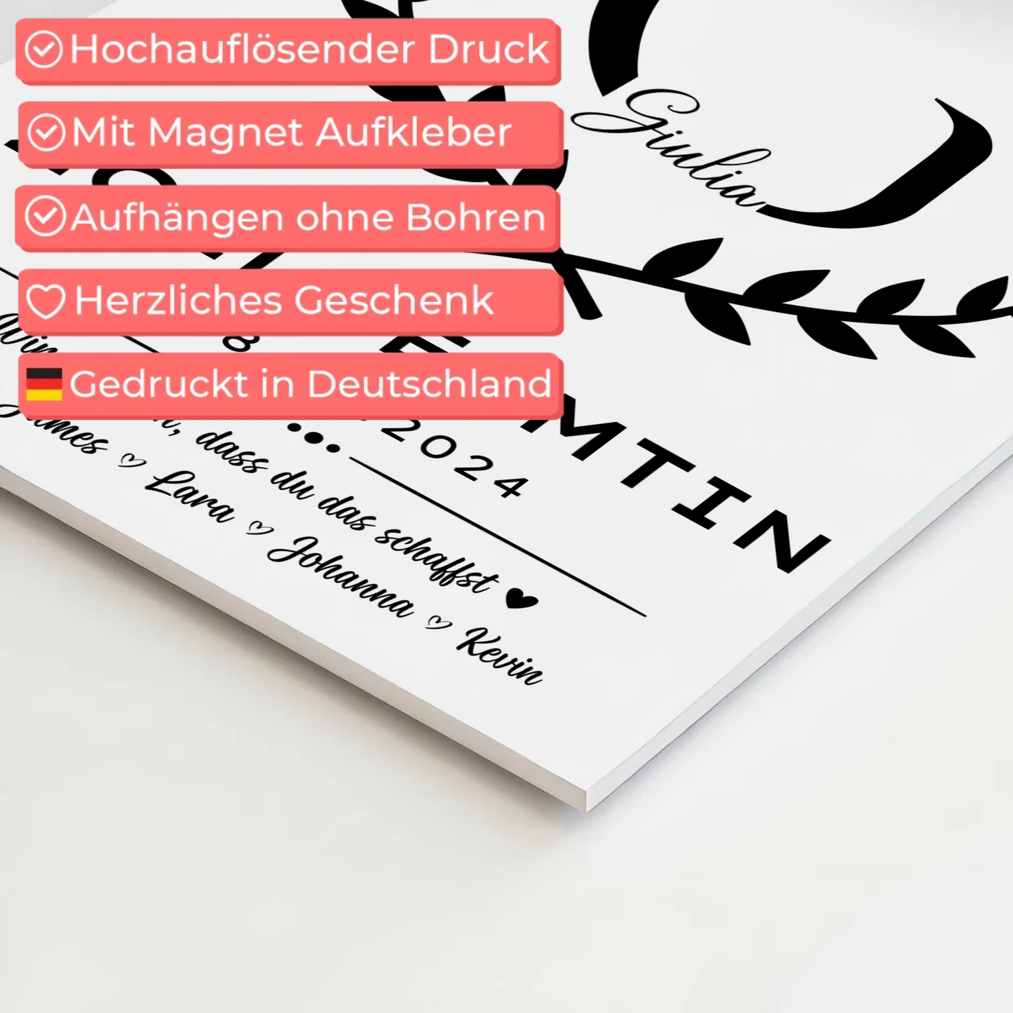 Geschenk Abschluss Ausbildung Zollbeamtin Magnet Wandbild Fotoboard