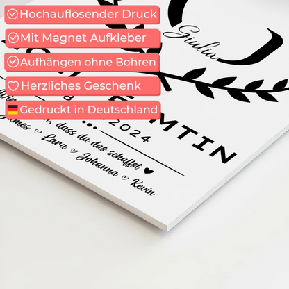 Geschenk Abschluss Ausbildung Zollbeamtin Magnet Wandbild Fotoboard