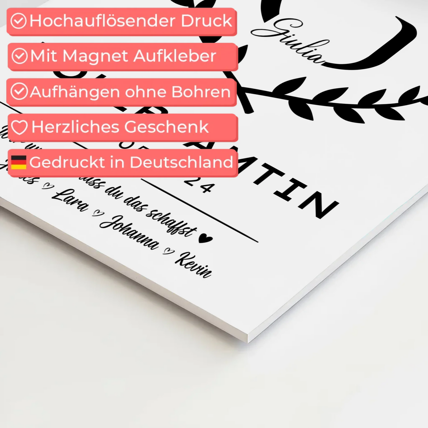 Geschenk Abschluss Ausbildung Zollbeamtin Magnet Wandbild Fotoboard