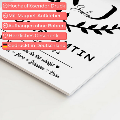 Geschenk Abschluss Ausbildung Zollbeamtin Magnet Wandbild Fotoboard