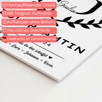 Geschenk Abschluss Ausbildung Zollbeamtin Magnet Wandbild Fotoboard