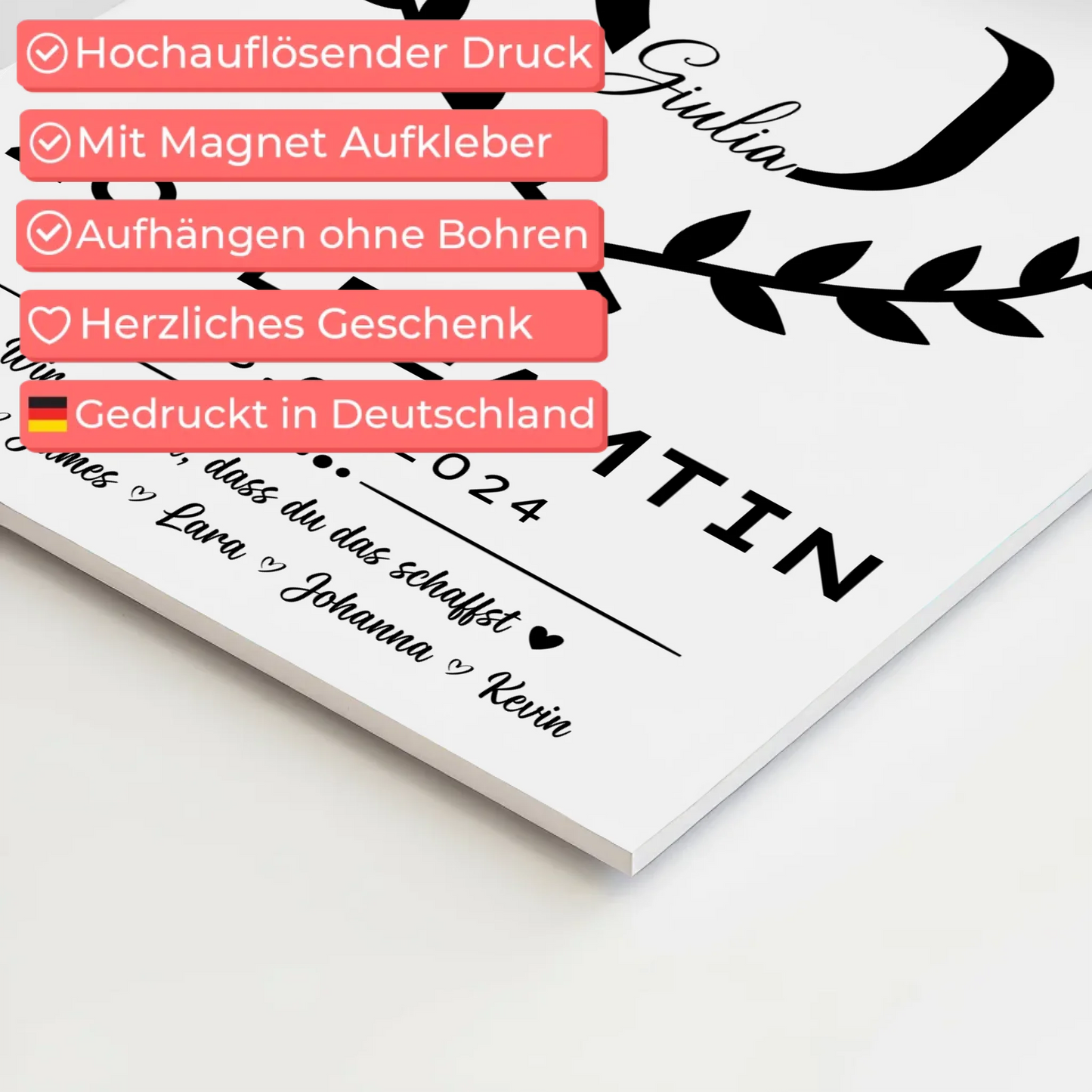 Geschenk Abschluss Ausbildung Zollbeamtin Magnet Wandbild Fotoboard