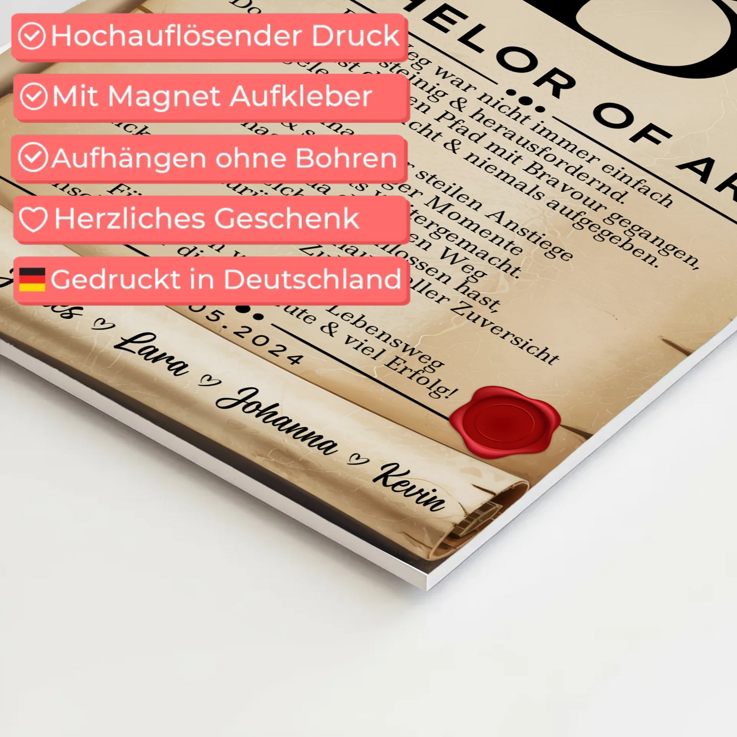 Urkunde Fotoboard Bachelor Abschluss Geschenk Bachelor Of Arts