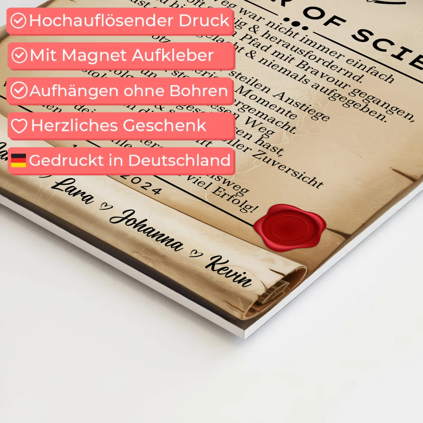 Urkunde Fotoboard Magnetisch Geschenk Zum Bachelorabschluss Bachelor Of Science