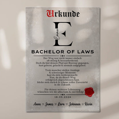 Urkunde Magnet Fotoboard Geschenk Zum Bachelor Bachelor Of Laws