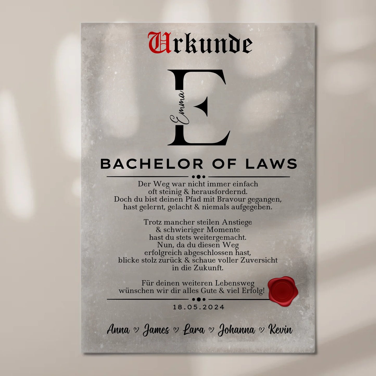 Urkunde Magnet Fotoboard Geschenk Zum Bachelor Bachelor Of Laws