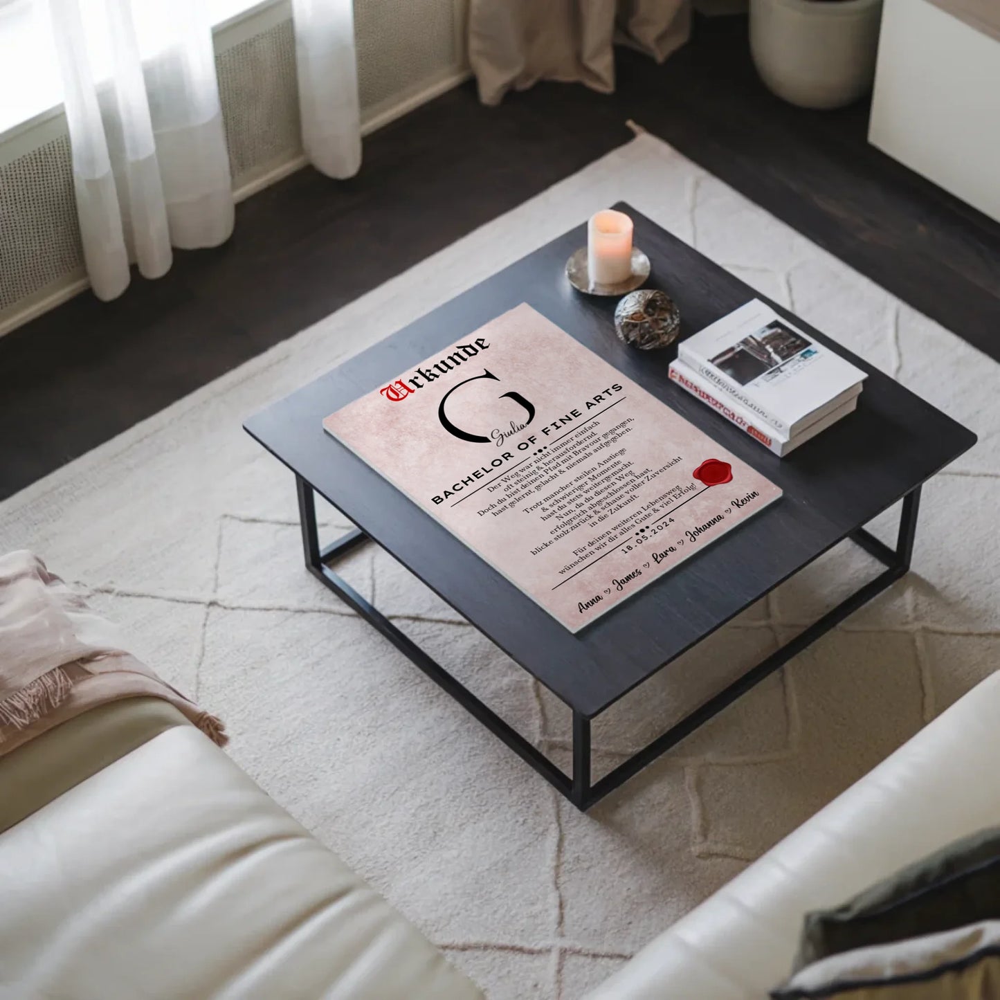 Urkunde Magnet Wandbild Fotoboard Bachelor Abschluss Geschenk Bachelor Of Fine Arts