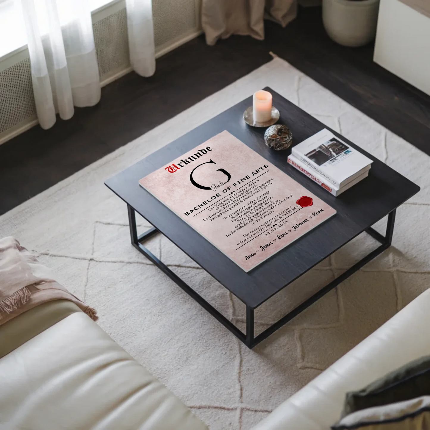 Urkunde Magnet Wandbild Fotoboard Bachelor Abschluss Geschenk Bachelor Of Fine Arts