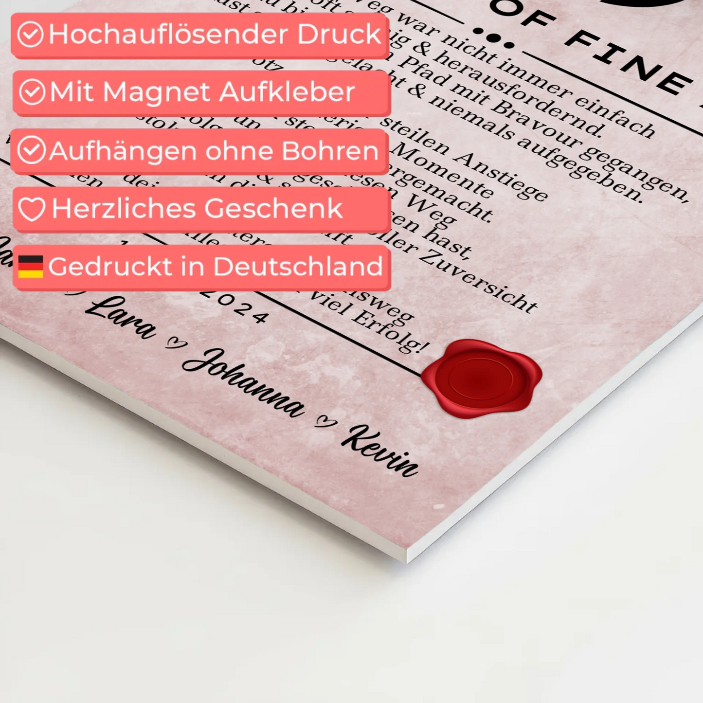 Urkunde Magnet Wandbild Fotoboard Bachelor Abschluss Geschenk Bachelor Of Fine Arts