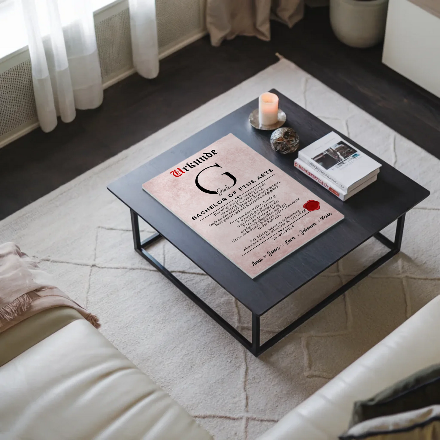 Urkunde Magnet Wandbild Fotoboard Bachelor Abschluss Geschenk Bachelor Of Fine Arts