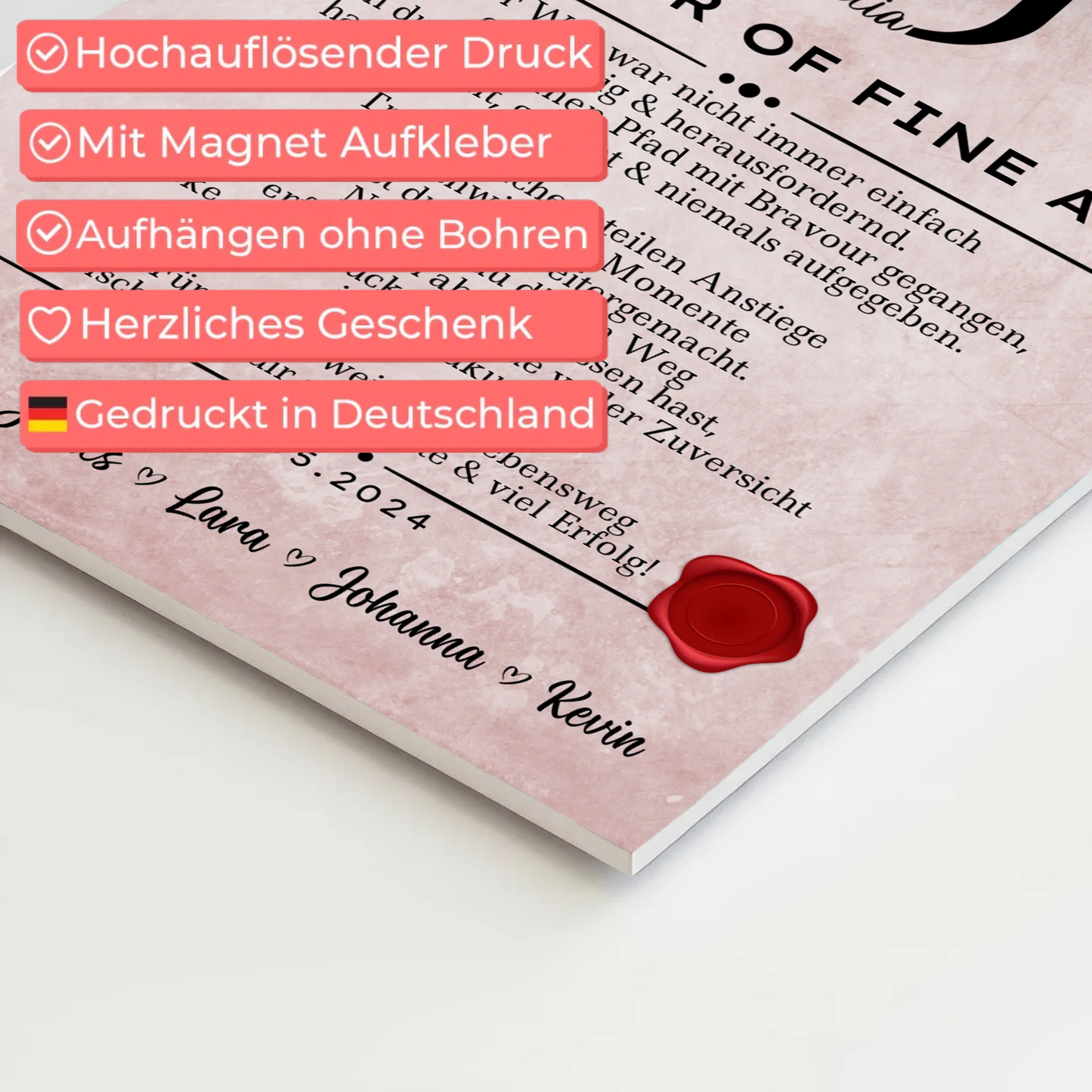 Urkunde Magnet Wandbild Fotoboard Bachelor Abschluss Geschenk Bachelor Of Fine Arts