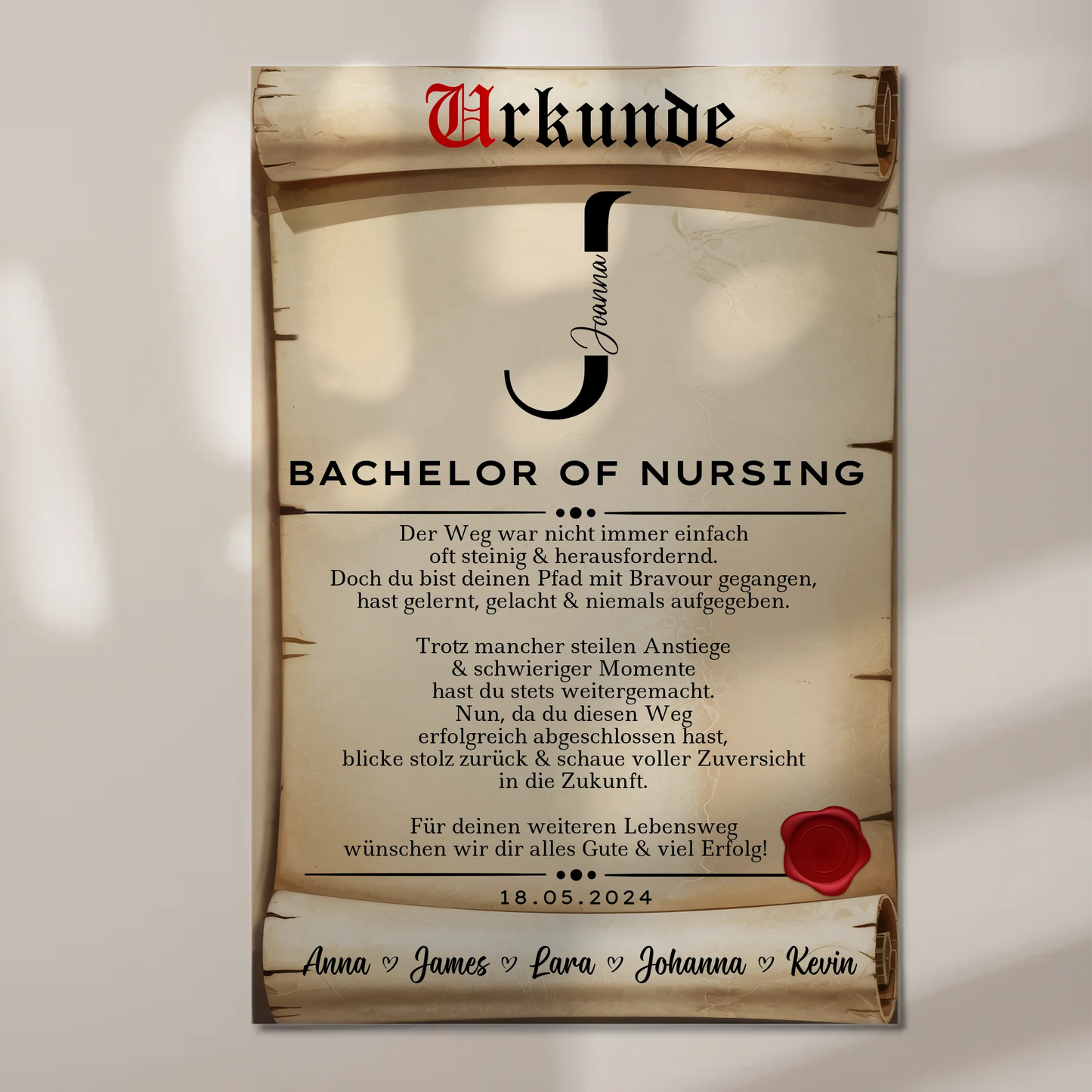 Urkunde Fotoboard Magnet Poster Geschenk Zum Bachelor Bachelor Of Nursing