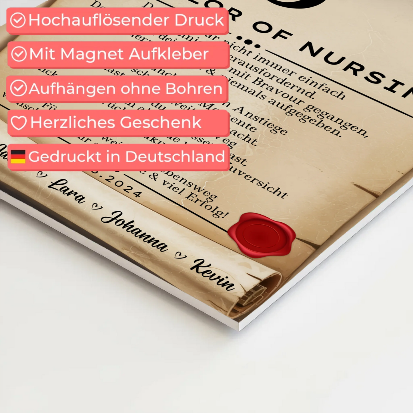 Urkunde Fotoboard Magnet Poster Geschenk Zum Bachelor Bachelor Of Nursing