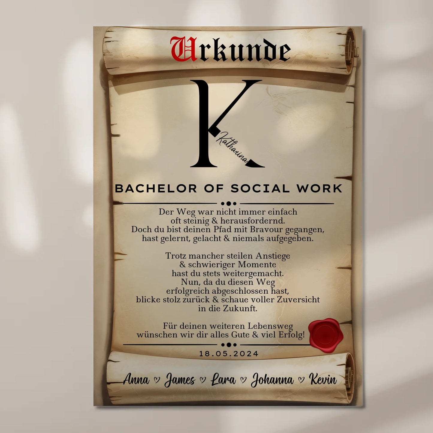 Urkunde Magnet Fotoboard Geschenk Zum Bestandenen Bachelor Bachelor Of Social Work