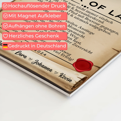 Urkunde Fotoboard Magnetisch Geschenk Zum Master Master Of Laws