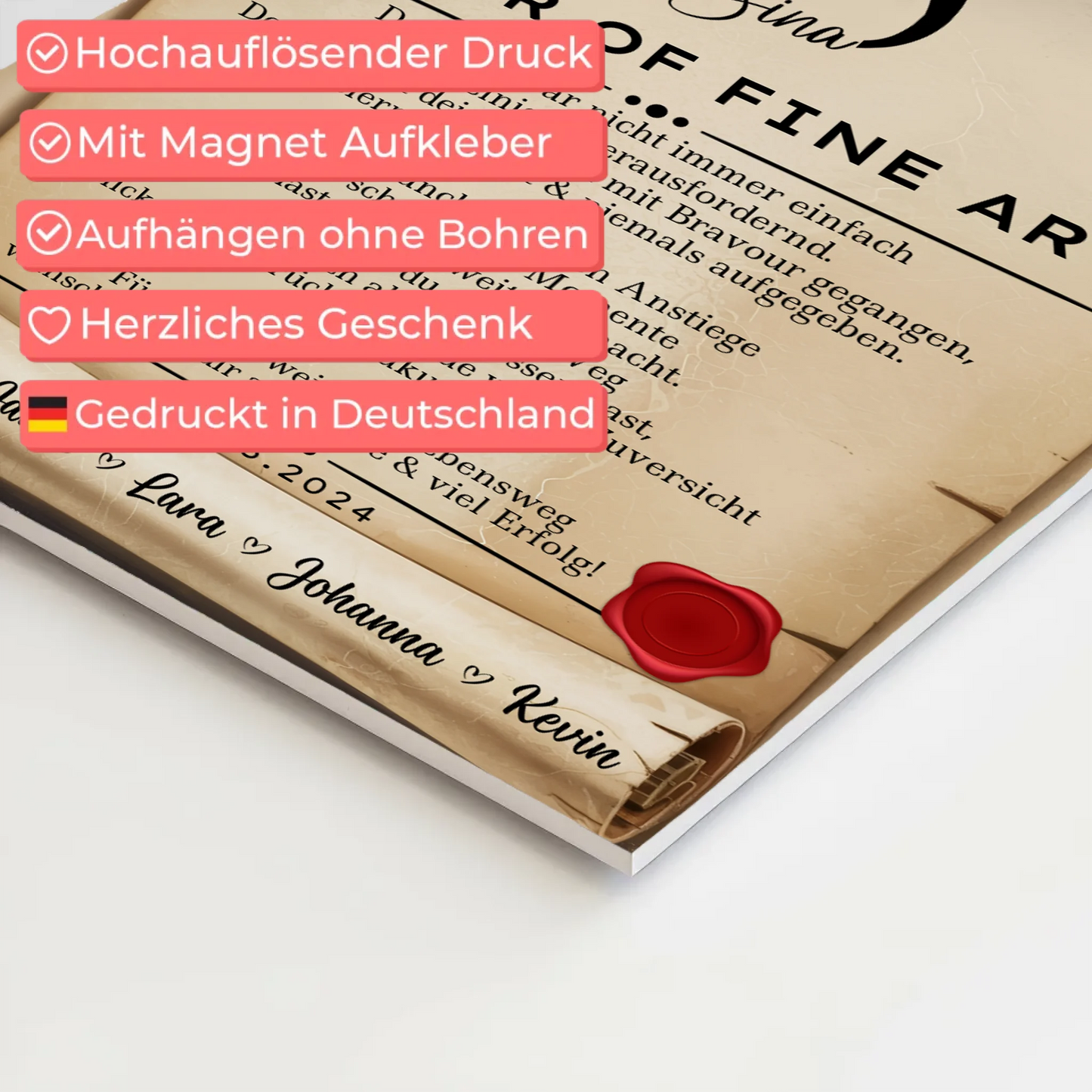 Urkunde Magnet Fotoboard Master Abschluss Geschenk Master Of Fine Arts