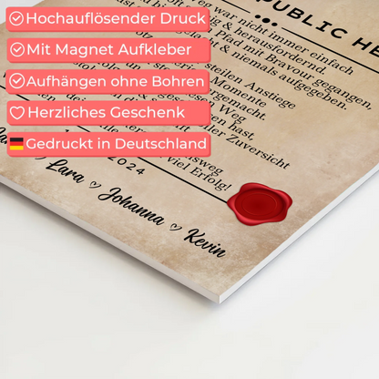 Urkunde Fotoboard Geschenk Zum Master Master Of Public Health