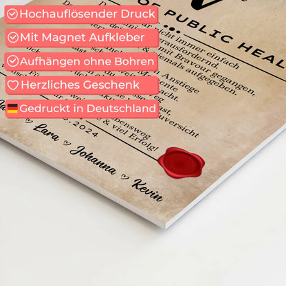 Urkunde Fotoboard Geschenk Zum Master Master Of Public Health