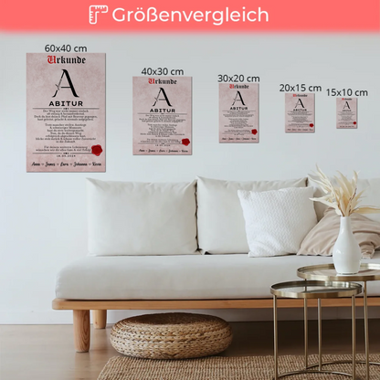 Urkunde Magnet Fotoboard Geschenk zum Abitur Abiturient