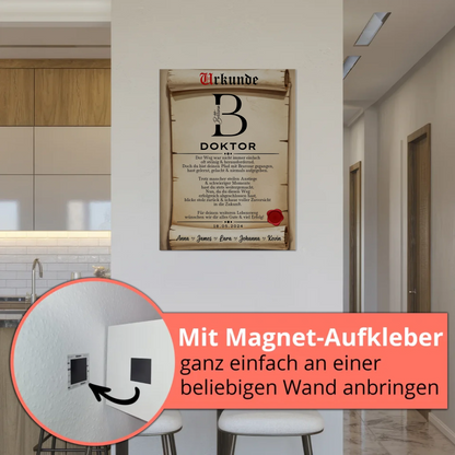 Urkunde Fotoboard Magnet Wandbild Doktor Abschluss Geschenk Doktorand