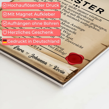 Urkunde Fotoboard Geschenk Masterabschluss Masterand