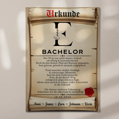 Urkunde Fotoboard Magnetisch Geschenk Zum Bestandenen Bachelor Bachelorand