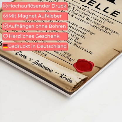 Urkunde Fotoboard Magnet Wandbild Geschenk Zum Abschluss Ausbildung Ausbildung